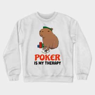 Poker is my therapy Capybara Crewneck Sweatshirt